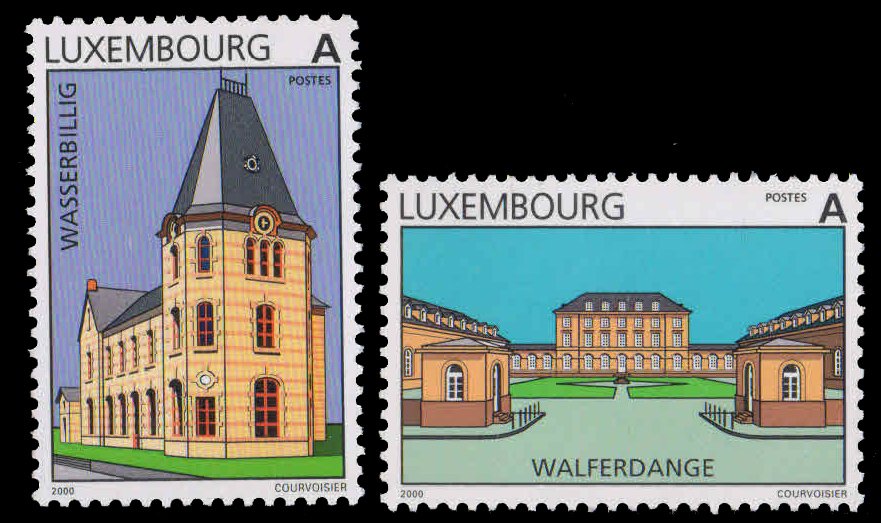 LUXEMBOURG 2000, Tourism, Castle, Govt. Office, A 16 F, Set of 2, MNh, S.G. 1520-21-Cat £ 3.40