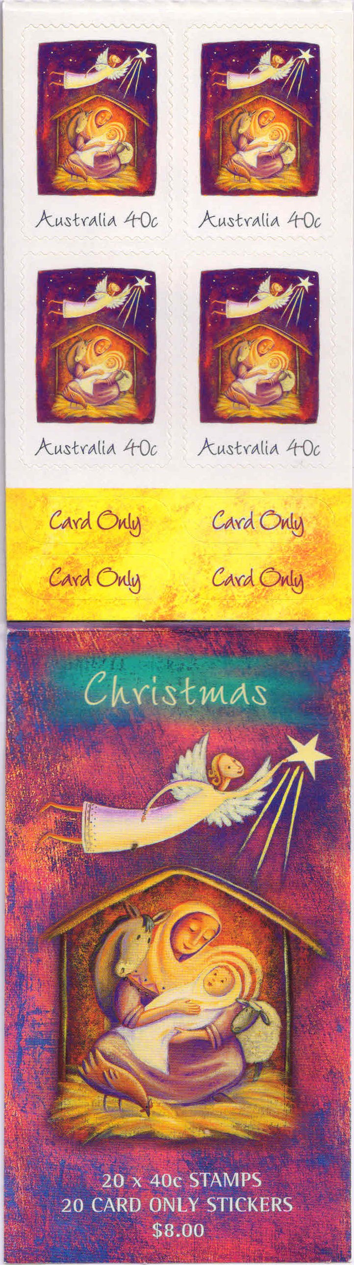 AUSTRALIA 2002-Christmas, Booklet of 20 x 40c Stamps, Face $ 8.00, S.G. 2251