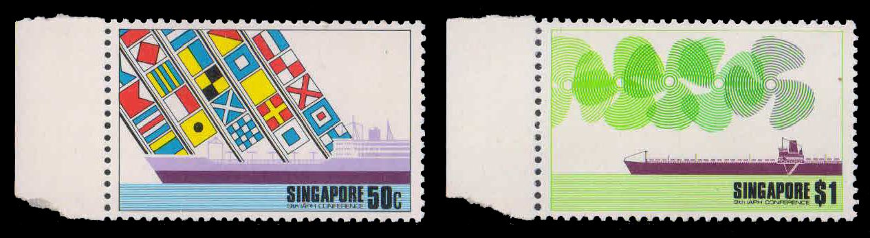 SINGAPORE 1975-Associations of Ports & Harbors, Ship & Flag, Set of 4, MNH, s.G. 249-252-Cat £ 5.50