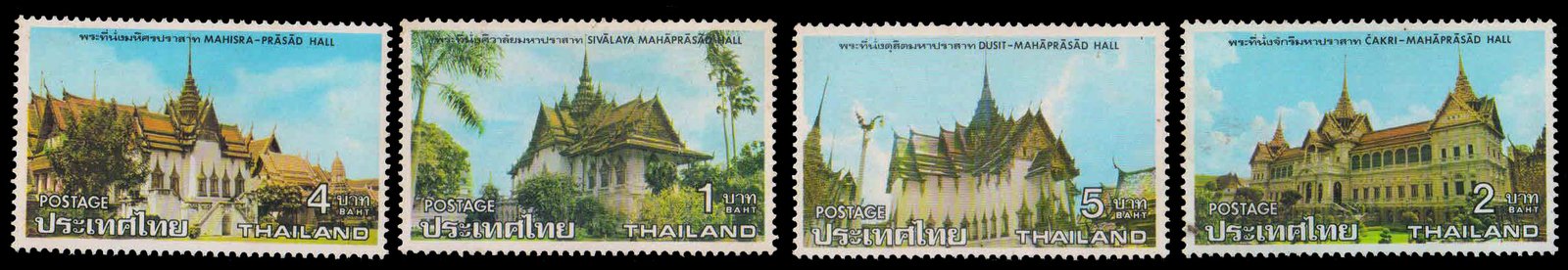 THAILAND 1976-Thai Royal Halls-Architecture, Buildings, Set of 4, MNH, S.G. 909-912-Cat � 24-