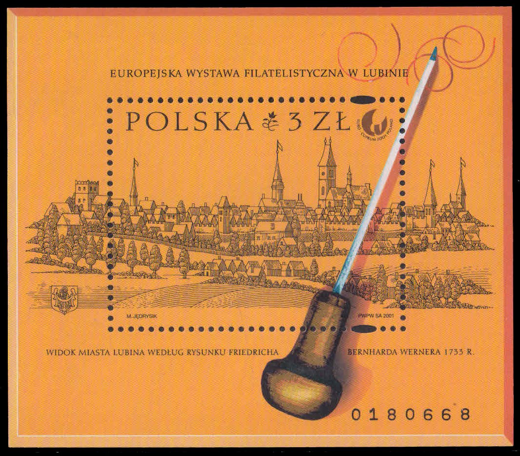 POLAND 2001- 18th Birth Centenary Engraving of Lubin & Burin, Stamp Exhibition, M/S MNH, s.G. MS 3940-Cat � 6.50