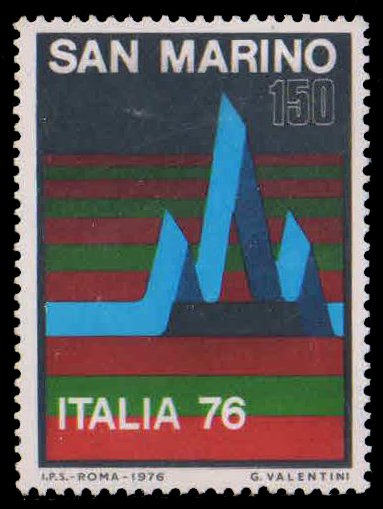 SANMARINO 1976-Italia 76, Int. Stamp Exhibition, 1 Value, MNH, S.G. 1065