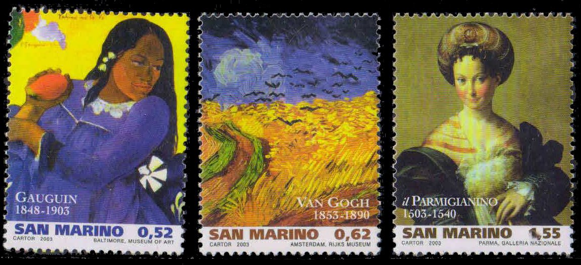 SANMARINO 2003-Paintings, Women, Wheat, Field, Set of 3, MNH, S.G. 1933-35-Cat £ 7.25