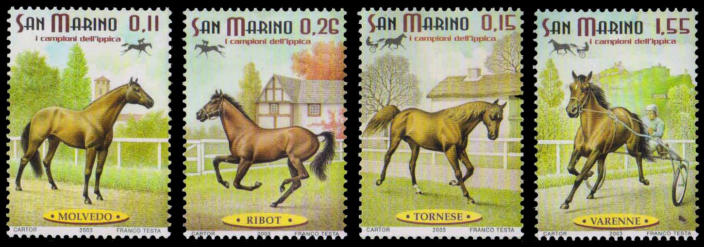 SANMARINO 2003-Horse Racing, Set of 4, MNH, S.G. 1937-40-Cat � 5.50