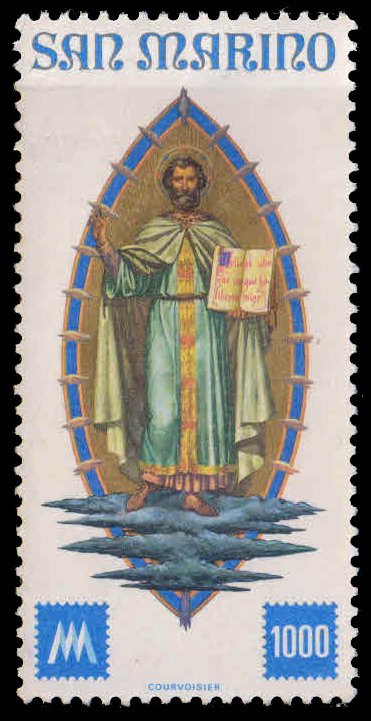 SANMARINO 1977-St. Marinus, Blessing, Int. Stamp Exhibition, 1 Value, Mint G/W, S.G. 1082-Cat � 2.75