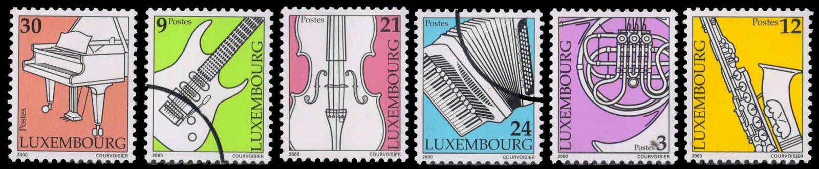 LUXEMBOURG 2000-Musical Instruments, SPECIMEN, Set of 6, MNH, S.G. 1523-28-Cat £ 15-