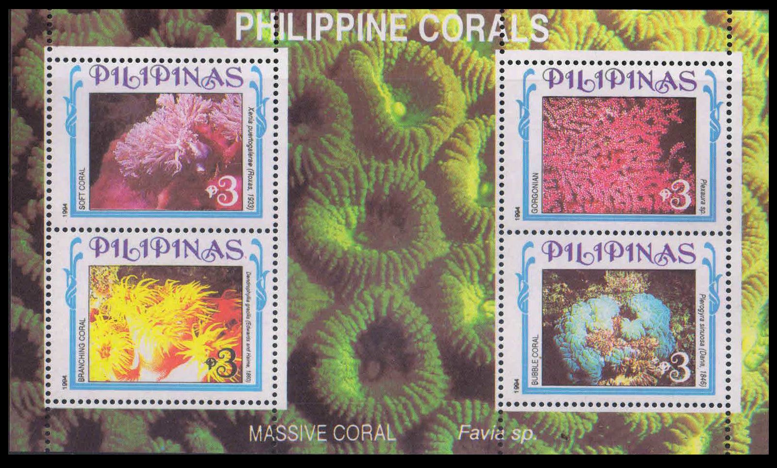 PHILIPPINES 1994-Corals, Sea Shell, Marine Life, M/s of 4 Stamps, MNH, S.G. MS 2626-Cat £ 14.50
