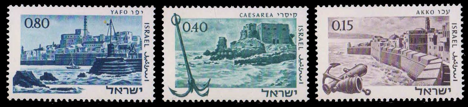 ISRAEL 1967-Ancient Ports, Harbour, Set of 3, MNH, S.G. 353-355