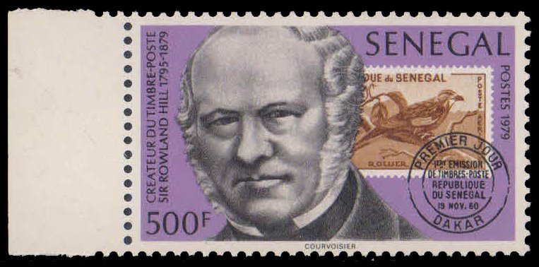 SENEGAL 1979-Death Cent. of Sir Rowland Hill, Stamp on Stamp, 1 Value, MNH, S.G. 697-Cat � 4.75