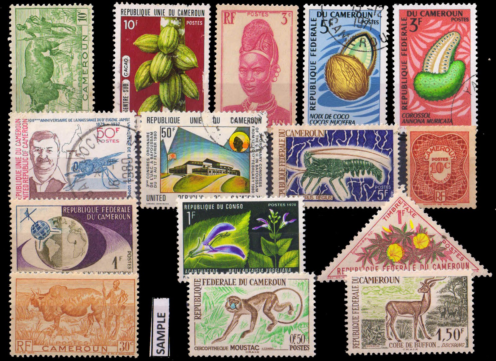 CAMEROUN - 15 Different Used and Mint, Large and Small Stamps