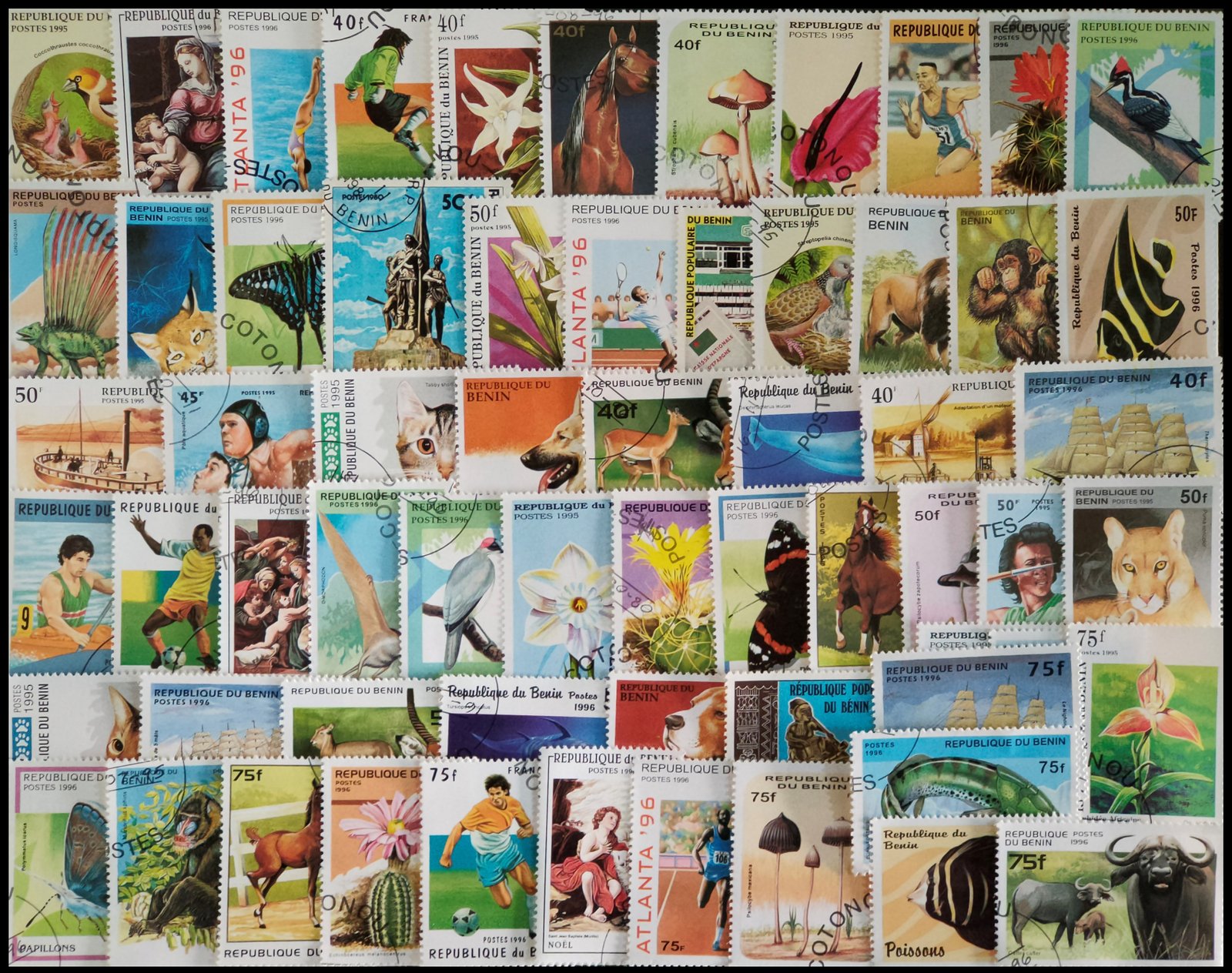 BENIN - 180 All Different Large Thematic Stamps
