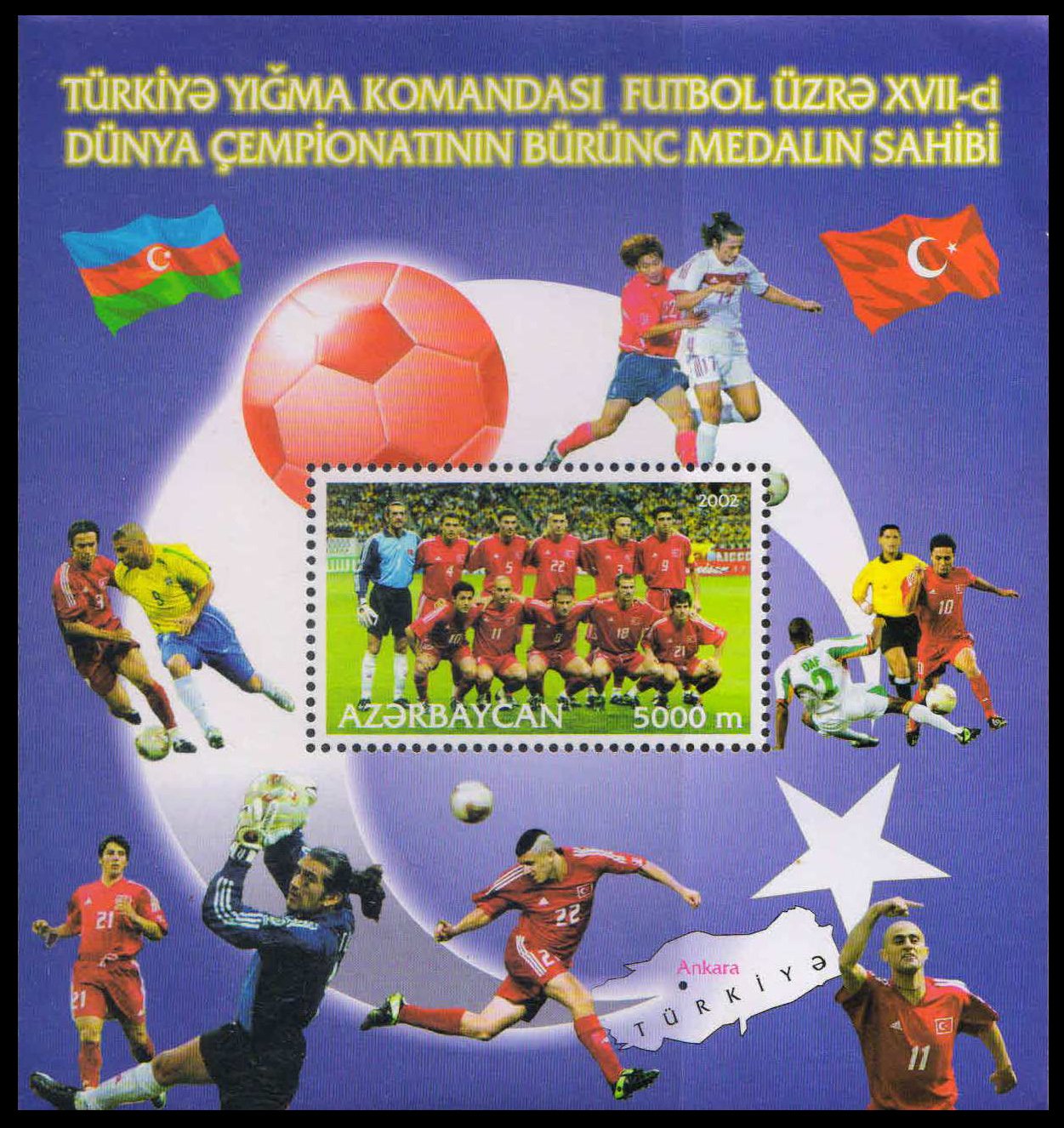 AZERBAIJAN 2002-Turkish Football Team, World Cup Championship, M/S, MNH, S.G. MS 539-Cat � 8-