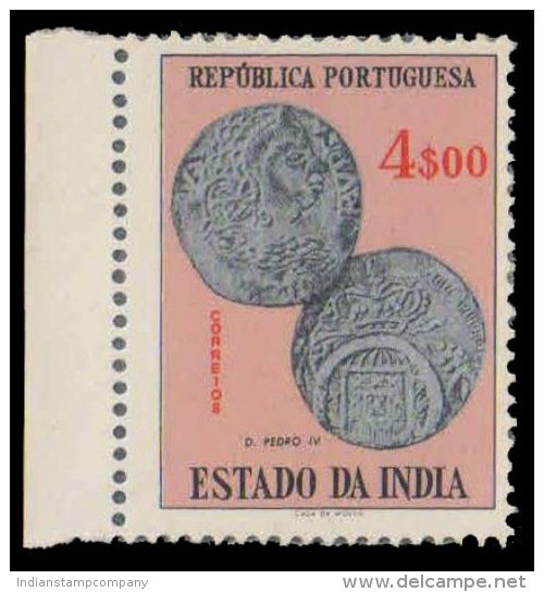 PORTUGUESE INDIA 1959-GOA-Coins on Ruler Pedro IV-1 Value-Mint Paper Stuck-S.G. 701