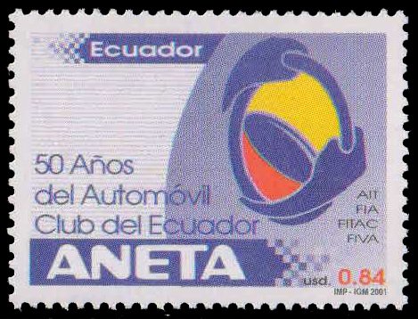 ECUADOR 2001-50th Anniv. of ANETA (Automobile Club), 1 Value, MNH, S.G. 2486, Cat £ 8.50