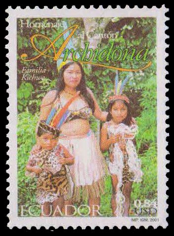 ECUADOR 2001-Native Women and Children, Costume, 1 Value, MNH, S.G. 2485