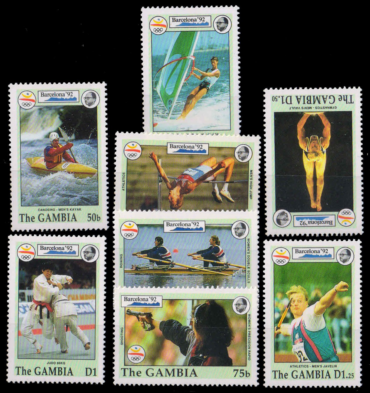 GAMBIA 1992-Barcelona Olympic Games, Set of 7, MNH, S.G. 1351-59