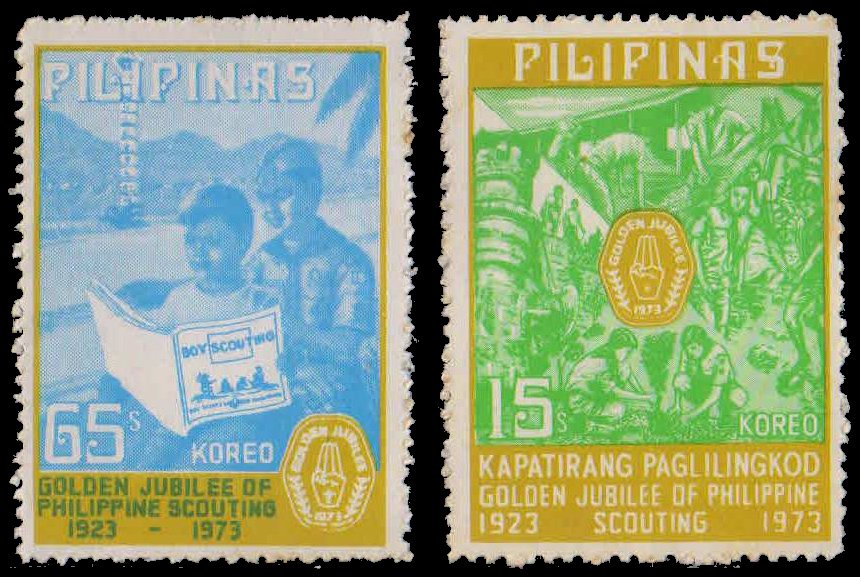 PHILIPPINES 1973-Golden Jubilee of Boy Scouts, Set of 2, MNH, S.G. 1329-30