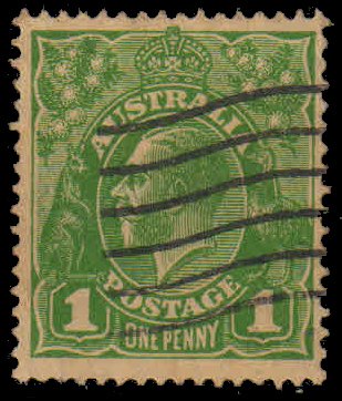 AUSTRALIA 1926 - King George V, 1d. Sage Green, S.G. 95, Perf 13� x 12�
