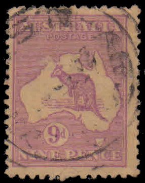 AUSTRALIA 1915 - Kangaroo, Series 9d Violet, 1 Value, Used, S.G. 39, Cat � 11