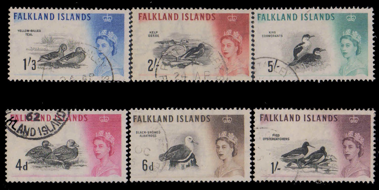 FALKLAND 1960-Birds, 6 Different Stamps, Used as per Scan, S.G. 198, 200, 202 to 205, Cat £ 30-