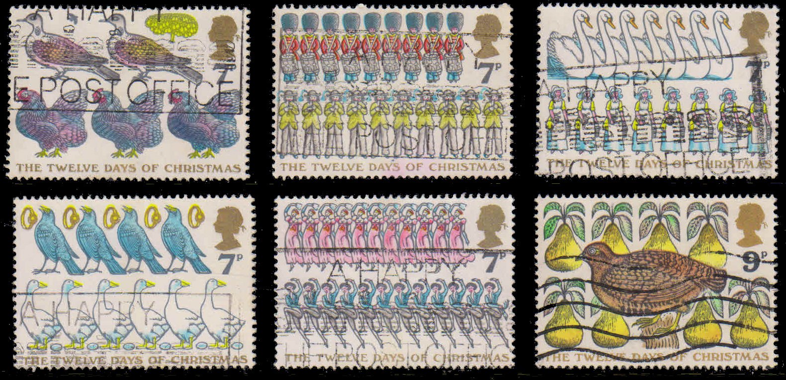 GREAT BRITAIN 1977-Christmas, Set of 6, S.G. 1044-1049 Used