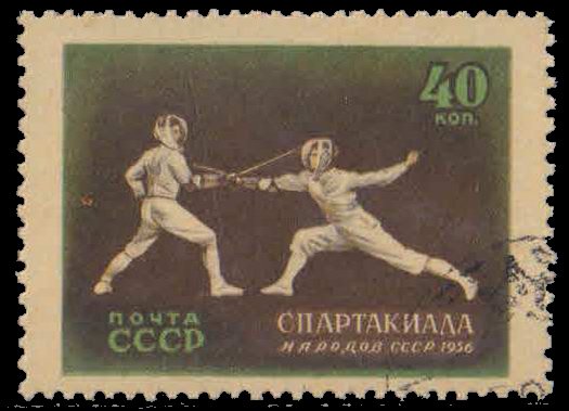RUSSIA 1956-Fencing Sport, Games, 1 Value, Used, S.G. 1987