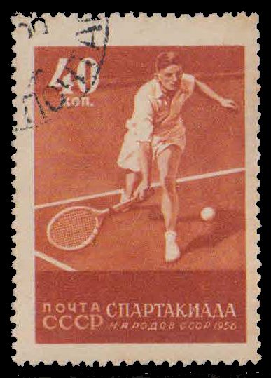 RUSSIA 1956-Sport, Games, Tennis-1 Value, Used, S.G. 1990