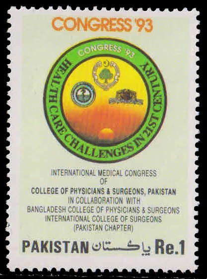 PAKISTAN 1993-College of Physicians and Surgeons, International Medical Congress, 1 Value, MNH, S.G. 912-Cat £ 2.50