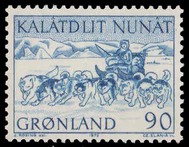 GREENLAND 1971-Mail Dog Sledge, Mail Transport, 1 Value, MNH, S.G. 80