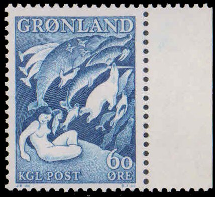 GREENLAND 1957-Mother of the Sea, Greenland Legends, Marine Life, 1 Value, MNH, S.G. 40, Cat £ 4-