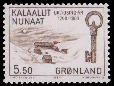 GREENLAND 1984-Hans Egede Mission Station, Godthab & Key, 1 Value, MNH, S.G. 147