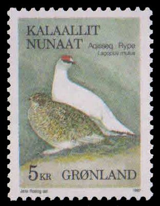 GREENLAND 1987-Rock Ptarmigans, Bird, 1 Value, MNH, S.G. 177