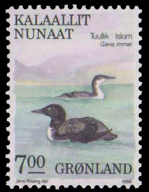 GREENLAND 1987-Great Northern Divers, Birds, 1 Value, MNH, S.G. 181