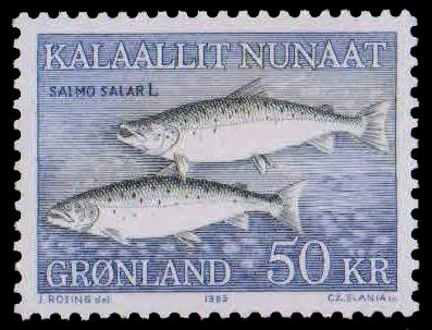 GREENLAND 1983-Atlantic Salmon-Fish, 1 Value, MNH, S.G. 138-Cat £ 22-