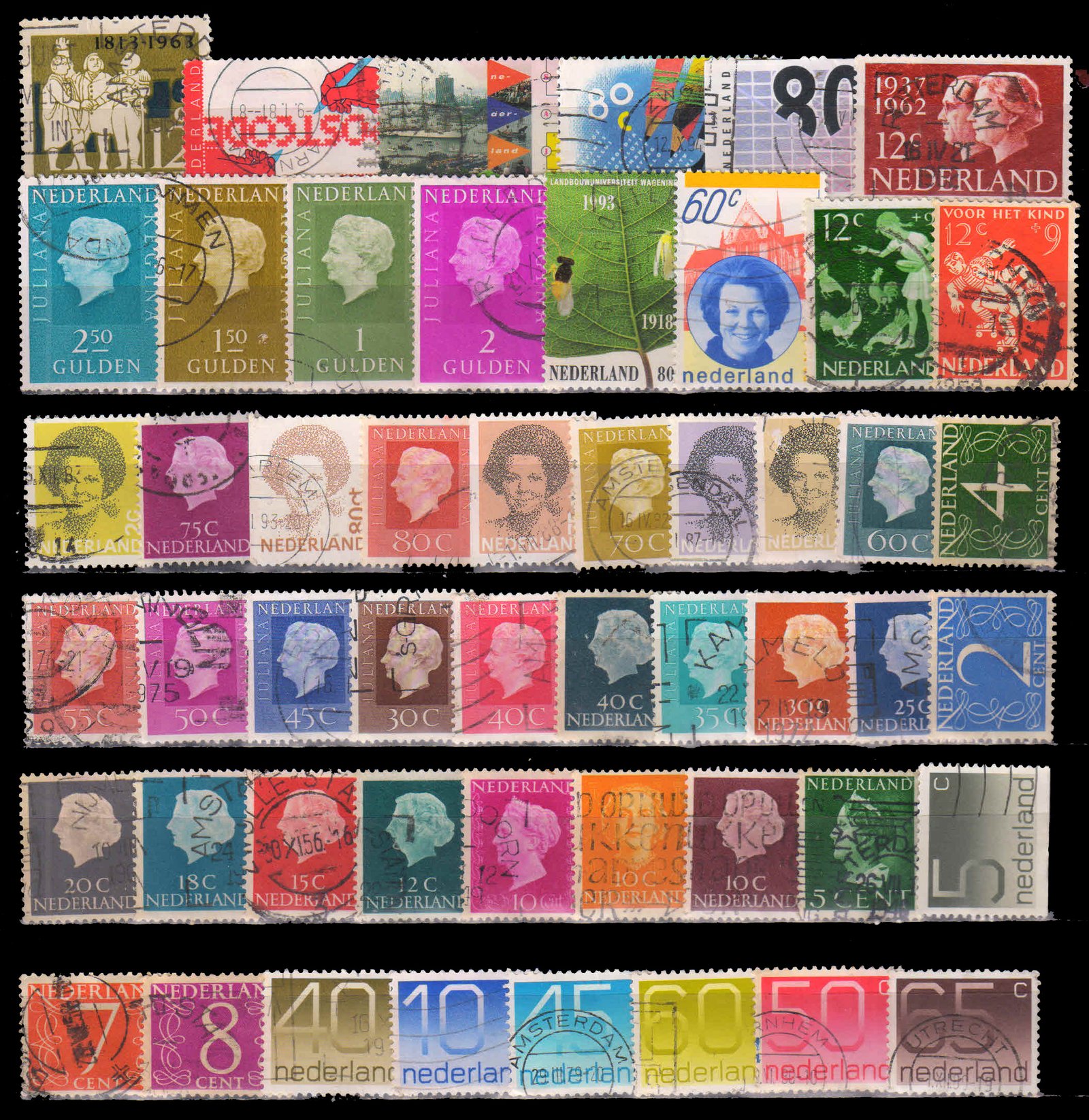 NETHERLANDS - 50 Different Large and Small Stamps