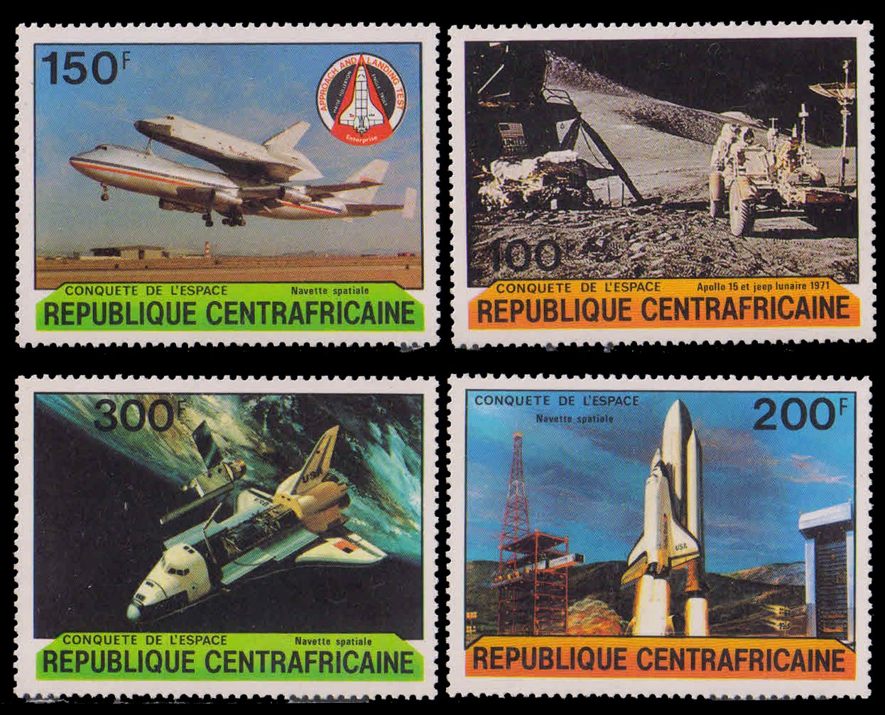 CENTRAL AFRICAN REPUBLIC 1981-Space Shuttle, Aircraft, Set of 4, MNH, S.G. 752-755-Cat � 6-