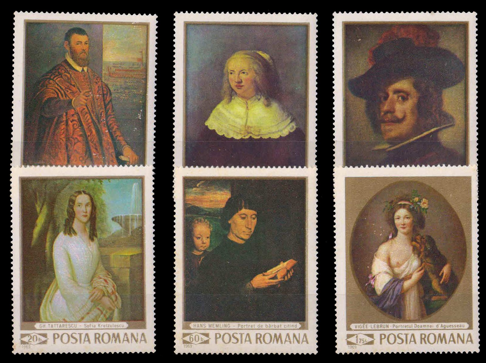 ROMANIA 1969-Paintings in the National Gallery, Bucharest, Set of 6, MNH, S.G. 3658-63-Cat � 6-