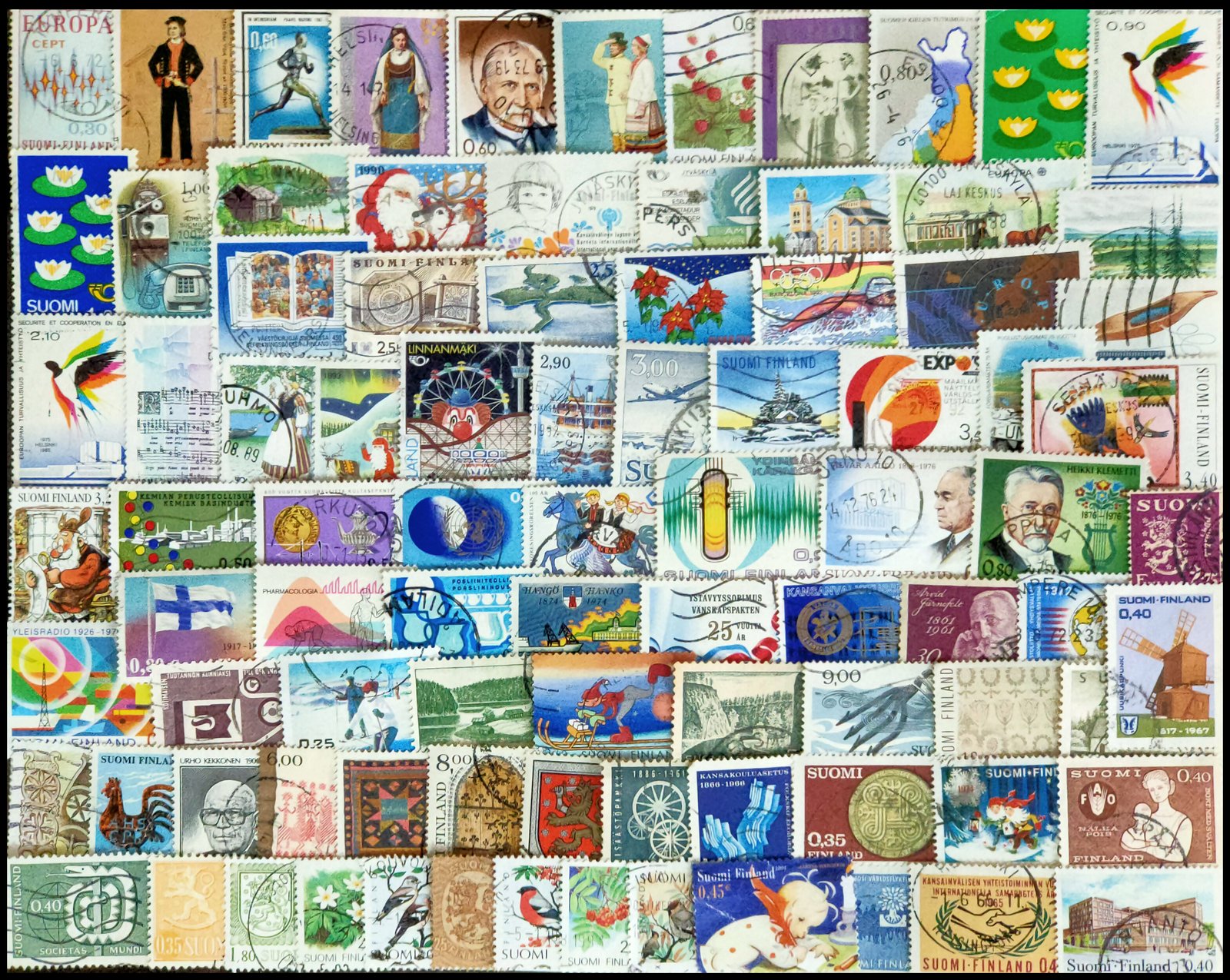 FINLAND 380 All Different Postage Stamps-Large & Small-Used- Old & New