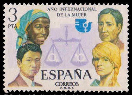 SPAIN 1975-International Women Year, Heads of Different Races, 1 Value, MNH, S.G. 2309