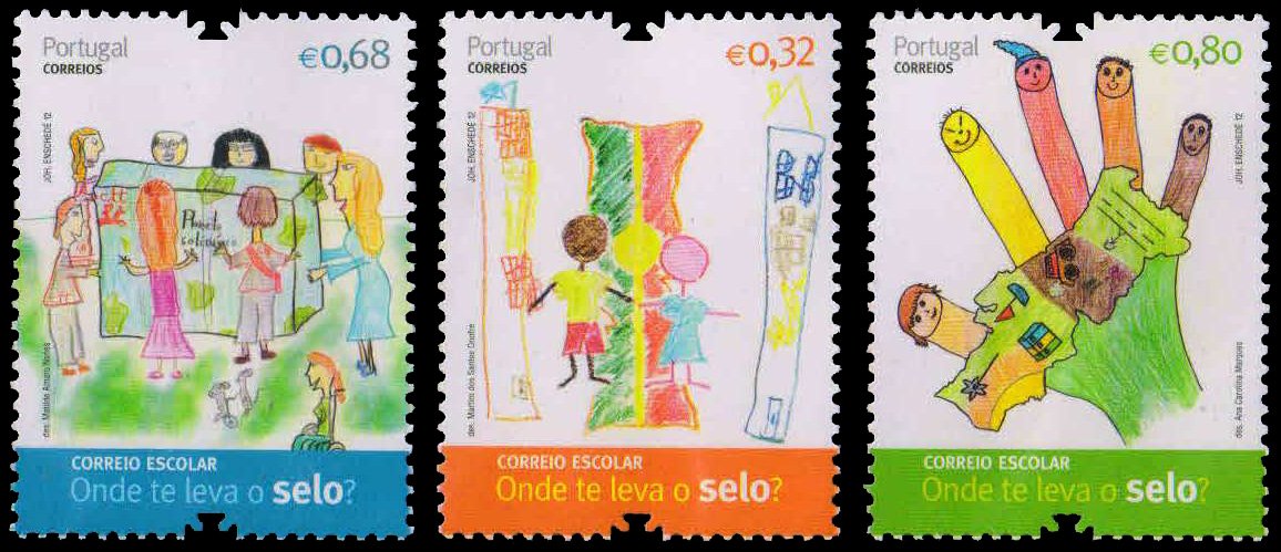 PORTUGAL 2012-School Children Drawings, Set of 3, MNH, S.G. 4003-4005-Cat £ 6-