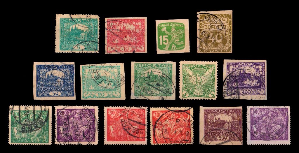 CZECHOSLOVAKIA - 15 Different Old Used Postage Stamps as per scan