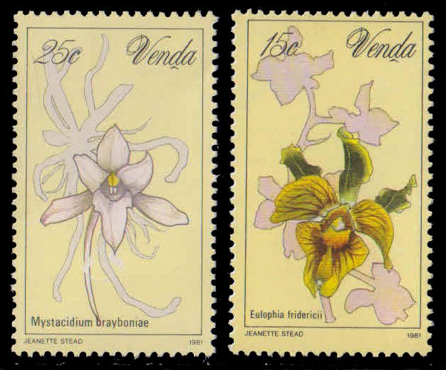 VENDA 1981-Orchids, Set of 2 Stamps, MNH, S.G. 47 & 49