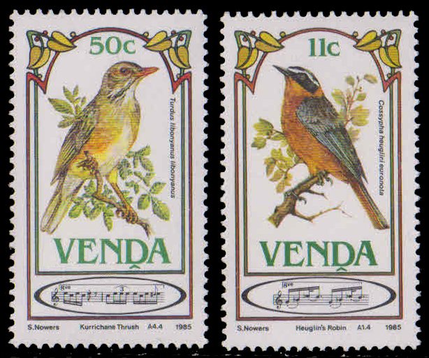 VENDA 1985-Song Birds, Set of 2 Stamps, MNH, S.G. 103 & 106