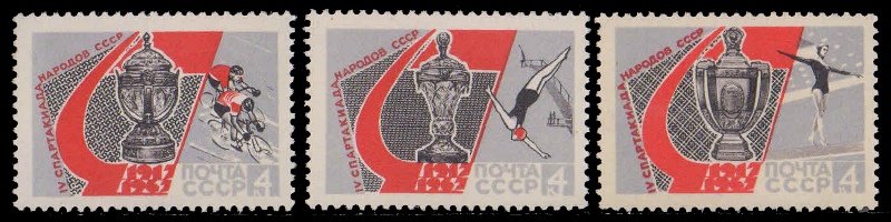 RUSSIA 1967-Cycling-Diving-3 Different-MNH, S.G. 3429-31