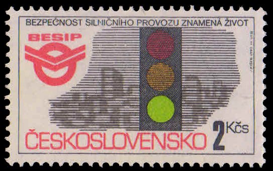 CZECHOSLOVAKIA 1992-Road Safety Campaign, Traffic Lights, 1 Value, MNH, S.G. 3087-Cat � 1.10