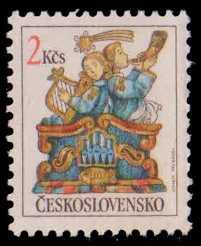 CZECHOSLOVAKIA 1992-Christmas, Music Organ, 1 Value, MNH, S.G. 3110-Cat £ 2.20