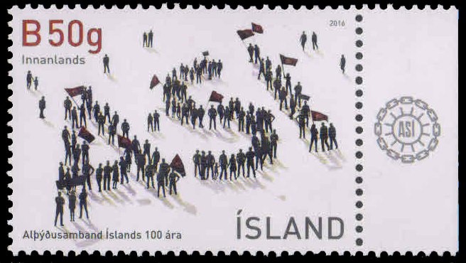 ICELAND 2016-Icelandic Federation of Labor Unions (ASI), 1 Value, MNH, S.G. 1474-Cat £ 4.75