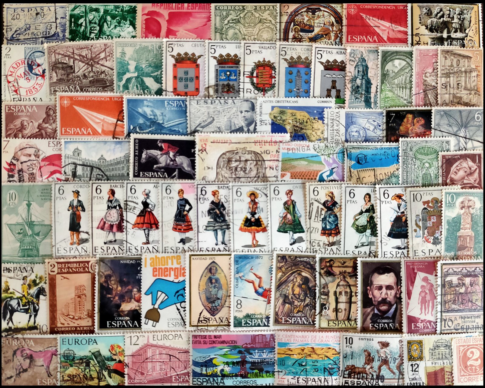 SPAIN 550 All Different Used Stamp, Large & Small, Old & New