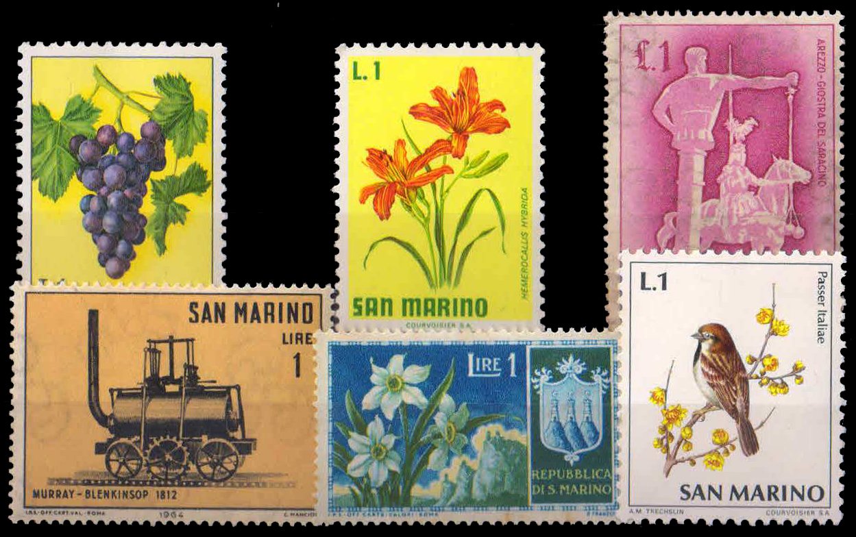 SANMARINO - 6 Different, Thematic Large Mint Only Stamps