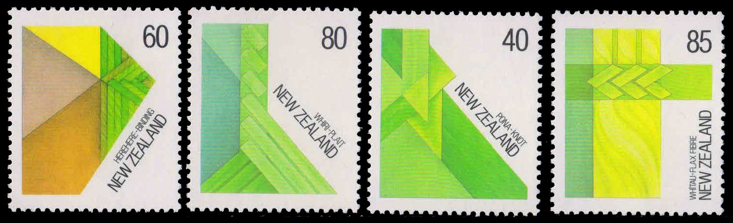 NEWZEALND 1987-Moori Fiber Work-Set of 4, MNH, S.G. 1440-1443-Face $ 2.65